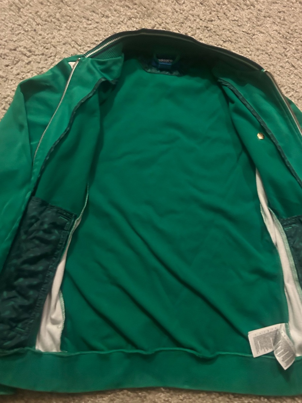 Vintage Adidas Stan Smith Green Track Jacket with Cream Panels Men’s Size S - Picture 9 of 10